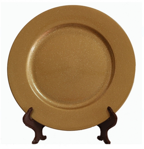 Factory Direct Gold Silver Plastic Wedding Decoration Charger Plate