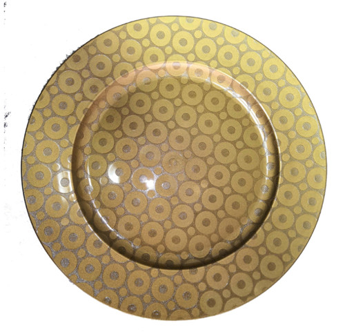 Cheap Wholesale Round Gold Charger Plate Plastic