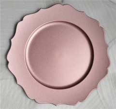 China Supplier Pink Charger Plates Plastic Wholesale For Wedding