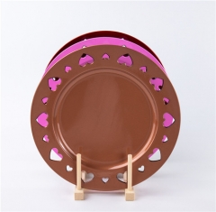 Wedding Decoration Plastic Charger Plate Brown Colored