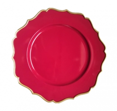 Cheap Wholesale Gold Rimmed White Red Pink Black Wedding Charger Plates