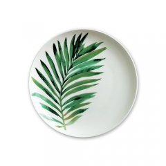 Vintage Logo Ceramic Bone China Palm Leaf Under Platter