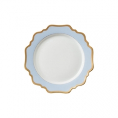 Western Food White Ceramic Porcelain Sky Blue Hotel Home Tableware