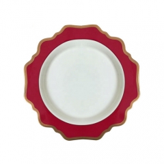 13 Inch Wedding Gold Rimmed Fine Porcelain Charger Plate