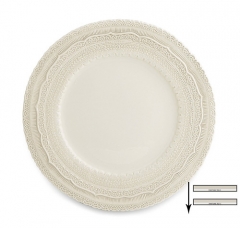 Wholesale Charger Plates Embossed Lace For Wedding Ceramic Crockery
