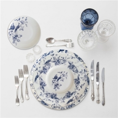 Wholesale Blue Porcelain Pizza Plate For Wedding Rental