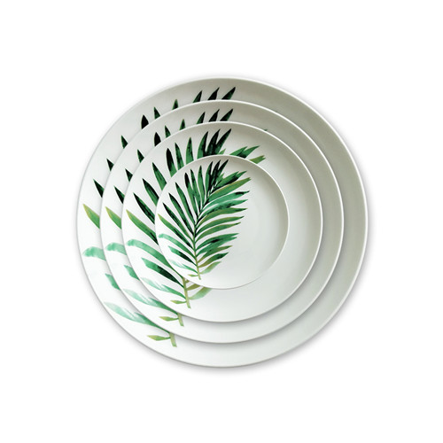 Vintage Logo Ceramic Bone China Palm Leaf Under Platter