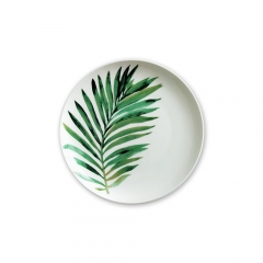 Vintage Logo Ceramic Bone China Palm Leaf Under Platter