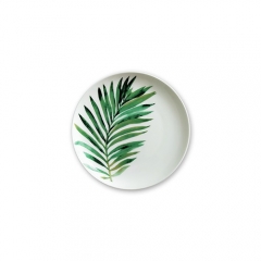 Vintage Logo Ceramic Bone China Palm Leaf Under Platter