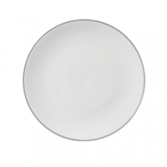 Round Silver Rimmed Ceramic Charger Plates For Wedding And Home Decoration