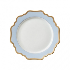 Western Food White Ceramic Porcelain Sky Blue Hotel Home Tableware