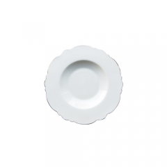Wholesale Embossed White Ceramic Plate For Wedding Hotel