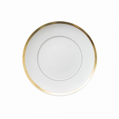 Wholesale Cheap Luxury Gold Rim White Ceramics Charger Plates