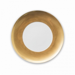 Wholesale Cheap Luxury Gold Rim White Ceramics Charger Plates