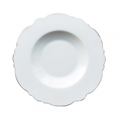 Wholesale Embossed White Ceramic Plate For Wedding Hotel