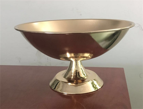 Home Decorative Giant Round Gold Metal Bowl Flowers Vase