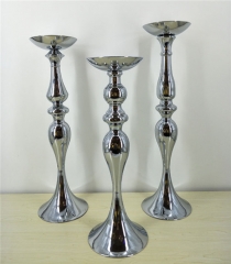 Iron Flower Pot Stand / Silver Tall Metal Vase For Wedding Centerpiece Decor