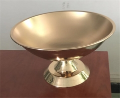 Home Decorative Giant Round Gold Metal Bowl Flowers Vase