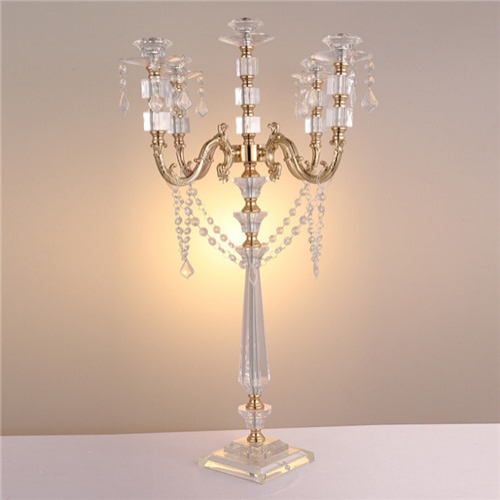 5 Arms Wedding Table Centerpiece Acrylic Glass Candle Holder Candlestick Holder