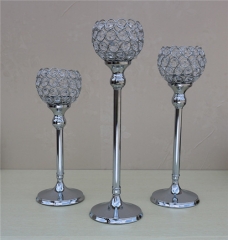 Tall Golden Silver Flower Stand Metal Candle Holder Centerpieces