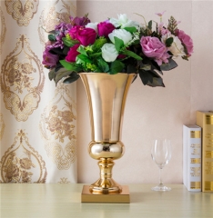 Tall Gold Metal Elegant Display Plinth Centerpiece Stand