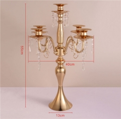 Wholesale Tall 5 Arms Candlestick Nickel Plated Metal Candelabra