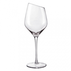 Slant Wedding Long Stem Custom Goblet Wine Glass