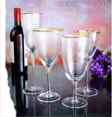 Gold Rimmed Custom Personalized Drinking Wine Glass Set