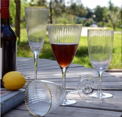 Gold Rimmed Custom Personalized Drinking Wine Glass Set