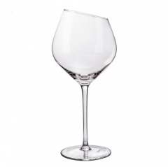 Slant Wedding Long Stem Custom Goblet Wine Glass