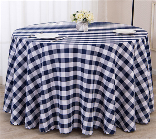 Wholesale Classic Polyester Spun Checkered Table Cloth Factory