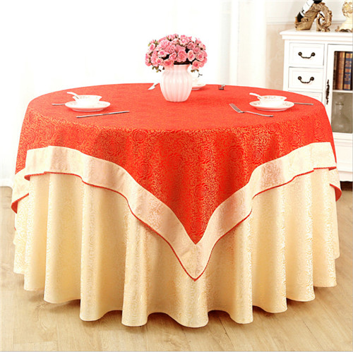 Double Layer Round Table Cover Polyester For Wedding Event