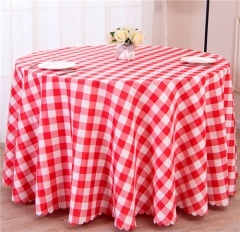 Wholesale Classic Polyester Spun Checkered Table Cloth Factory