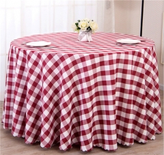 Wholesale Classic Polyester Spun Checkered Table Cloth Factory