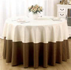 Wedding Restaurant Double Layer Damask Round Table Cloth