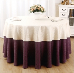 Wedding Restaurant Double Layer Damask Round Table Cloth