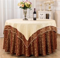 Wholesale Luxury Wedding And Hotel Double Round Table Cloth