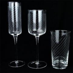 Hot Sale Etched Drinking Wine Glass Wholesale