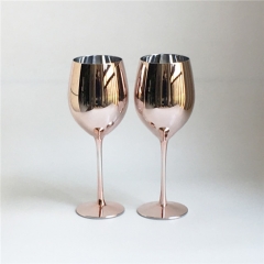 Fashionable Electroplated Rose Gold Silver Colored Wine Glass