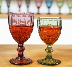 Machine Pressed Colored Glass Cup Wine Glass For Wedding