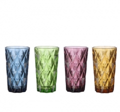 Cylinder Colored Hand Pressed Tumbler Glassware Wholesale