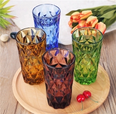 Cylinder Colored Hand Pressed Tumbler Glassware Wholesale