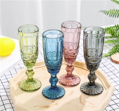 Hand Pressed Purple Wine Glass Tumbler Cup With Unique Design