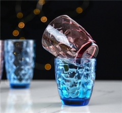 Wedding Usage Multiple Color Glass Water Cup Embossed Wine Glass