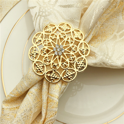 Gold Silver Starburst Napkin Ring Holder For Hotel And Restaurant