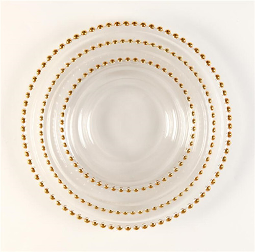 gold beaded charger plate set
