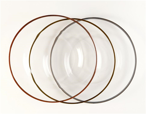 5mm Glass Gold Rim Round Plate