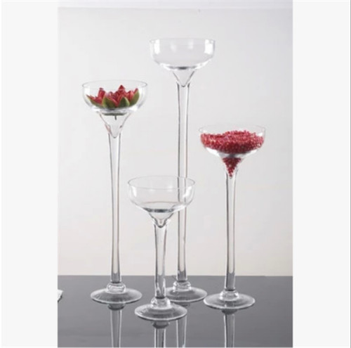 Tall Transparent Long Glass Vase Candle Holder Jar