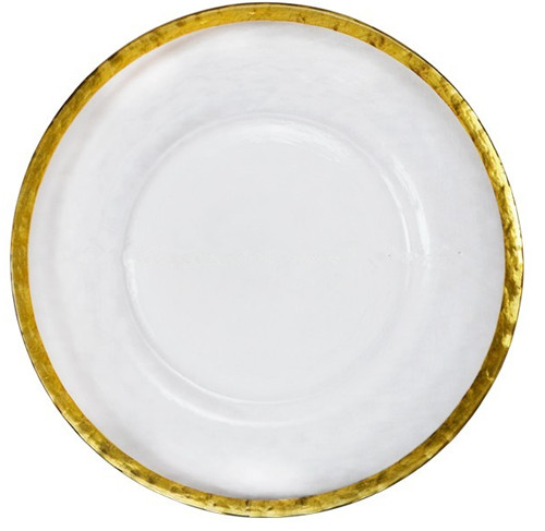 golden rim glass charger plates