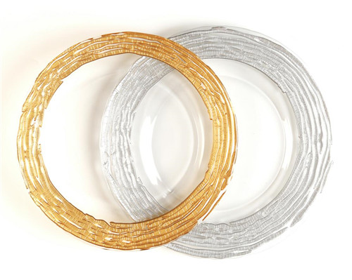 gold silver rim charger plate